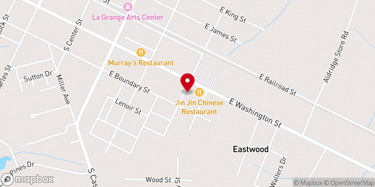 Map showing location of Ebenezer Baptist Church