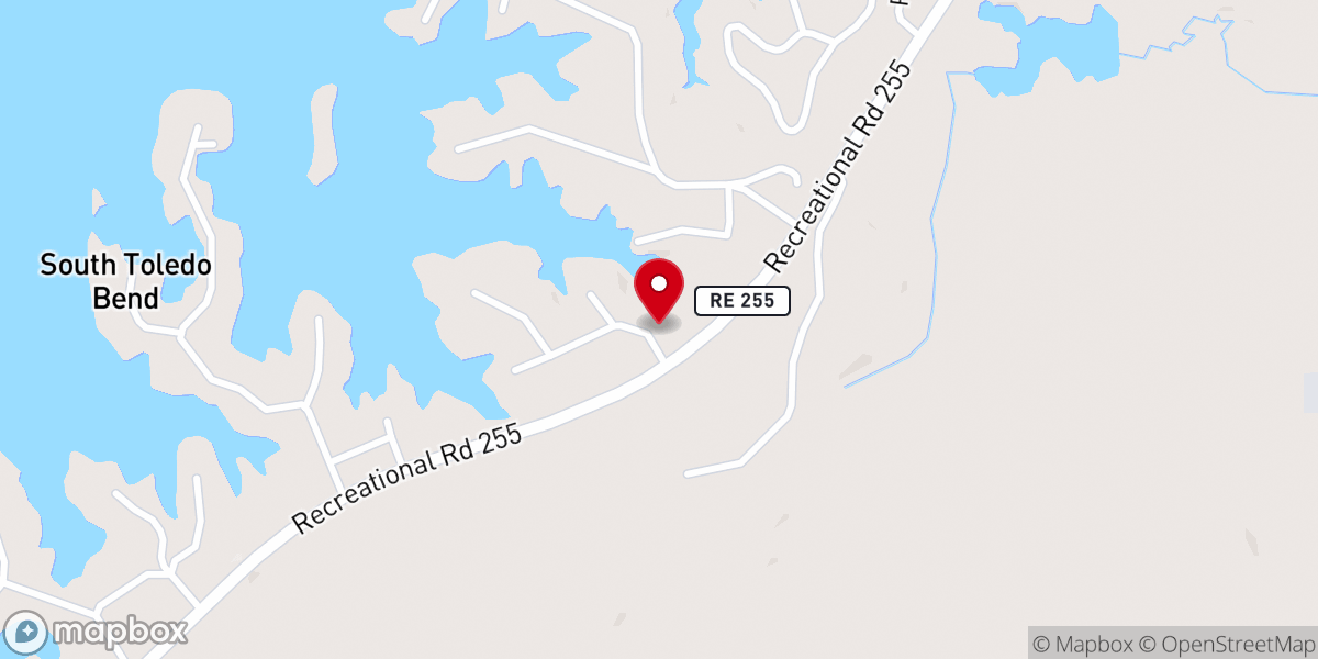 Map showing location of Toledo Baptist Church