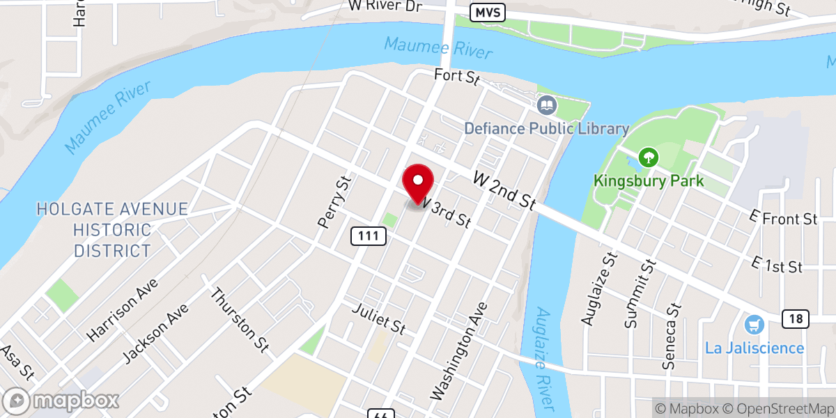 Map showing location of St Paul's United Methodist Church