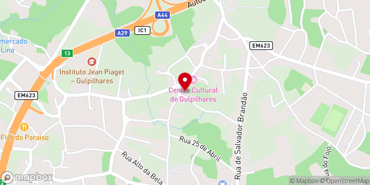 Map showing location of Igreja Paroquial de Gulpilhares