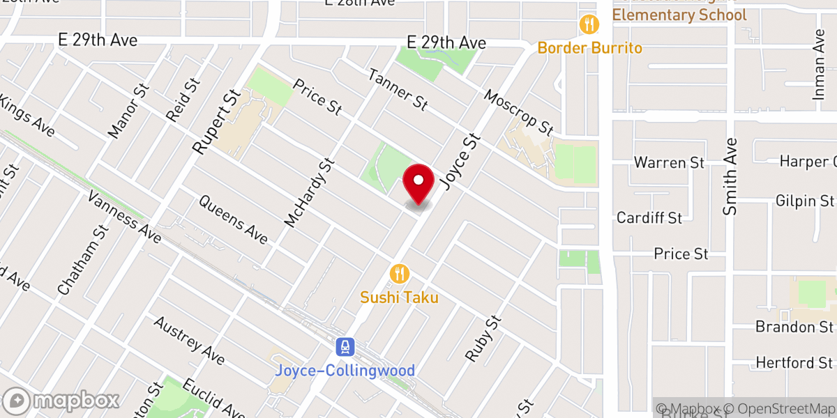 Map showing location of Collingwood Baptist Church