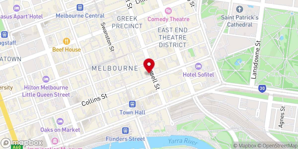 Map showing location of ICC Melbourne