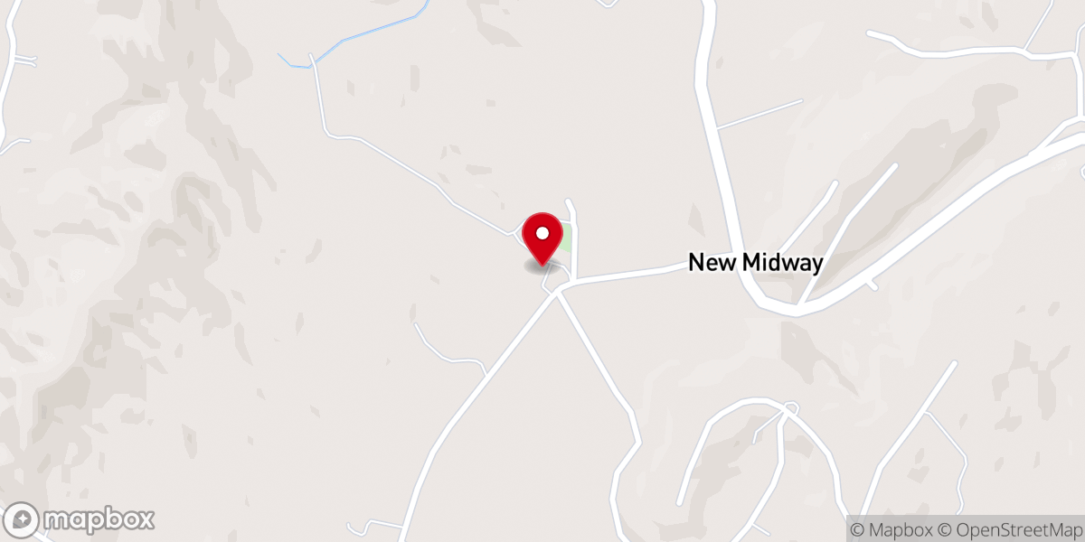 Map showing location of New Midway Baptist Church