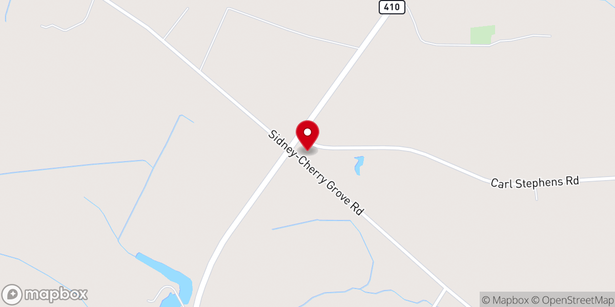 Map showing location of Clarendon Baptist Church