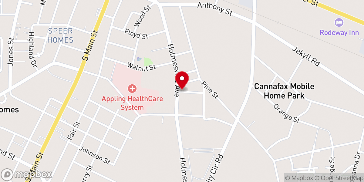 Map showing location of Trinity Baptist Temple