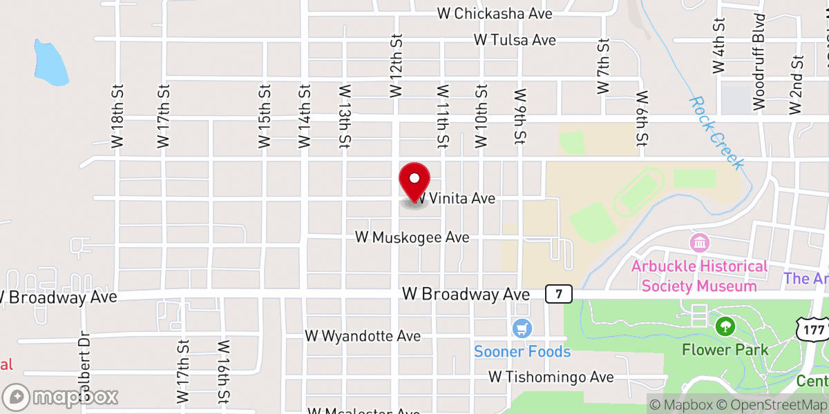 Map showing location of Vinita Avenue Church of Christ