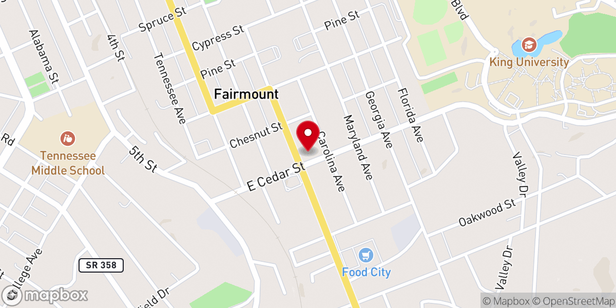 Map showing location of Virginia Avenue United Methodist