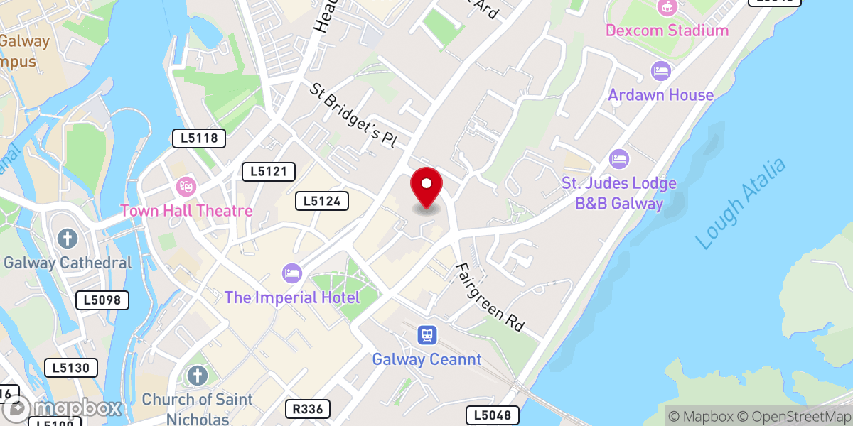 Map showing location of St Patrick's Church