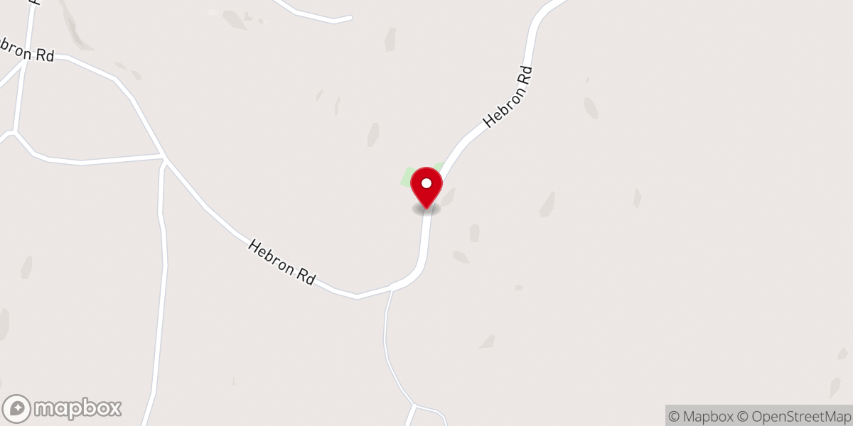 Map showing location of Hebron Methodist Church