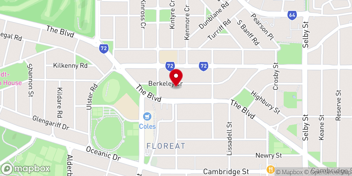 Map showing location of St Nicholas' Anglican Church