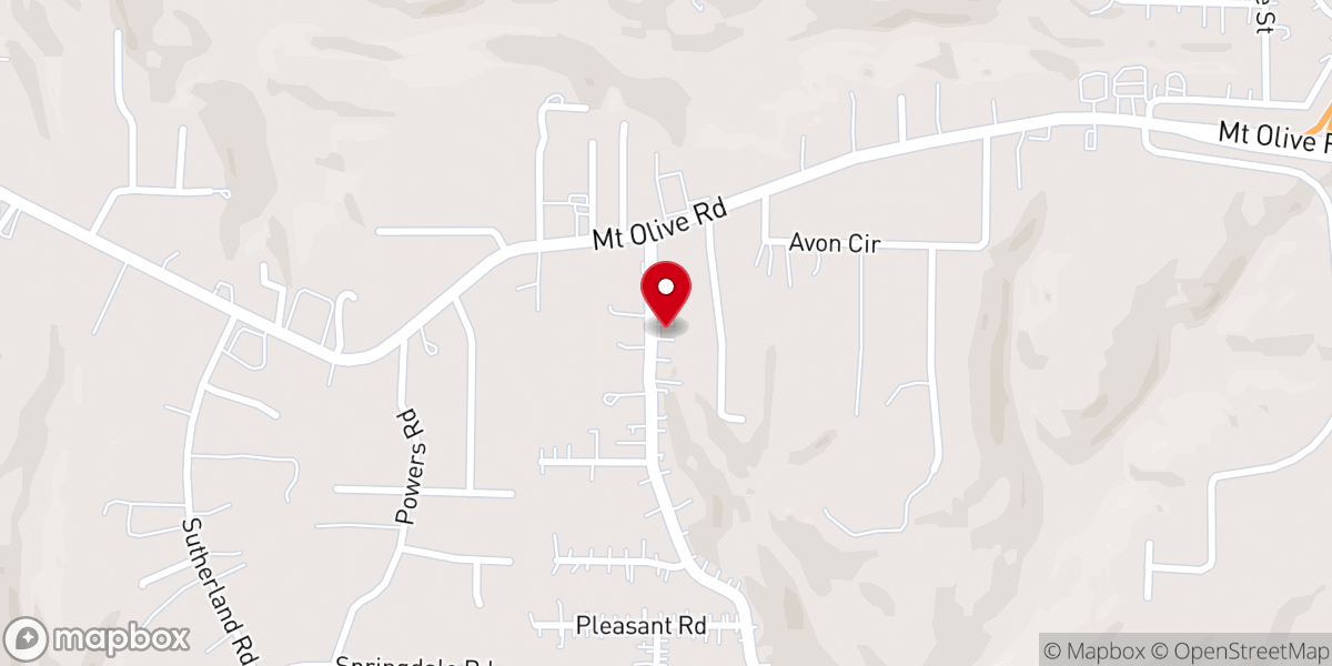 Map showing location of Mt Olive Church of Christ