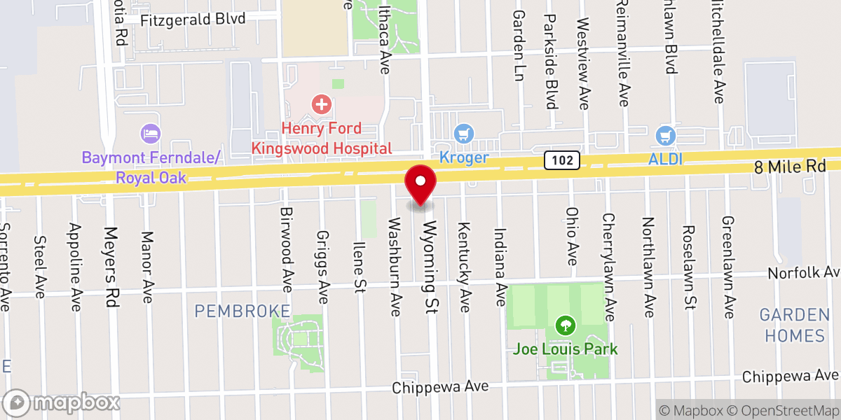 Map showing location of Open Door Bible Fellowship Church