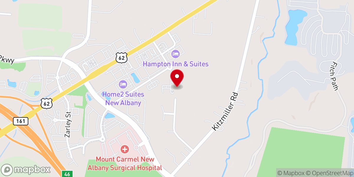 Map showing location of The Estate at New Albany