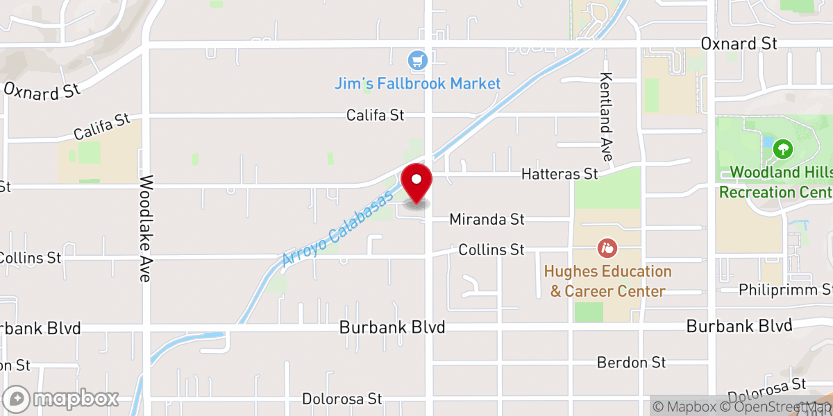 Map showing location of 1st Baptist of Woodland Hills