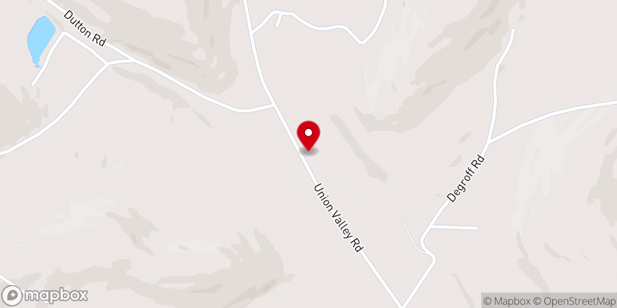 Map showing location of Union Valley Church