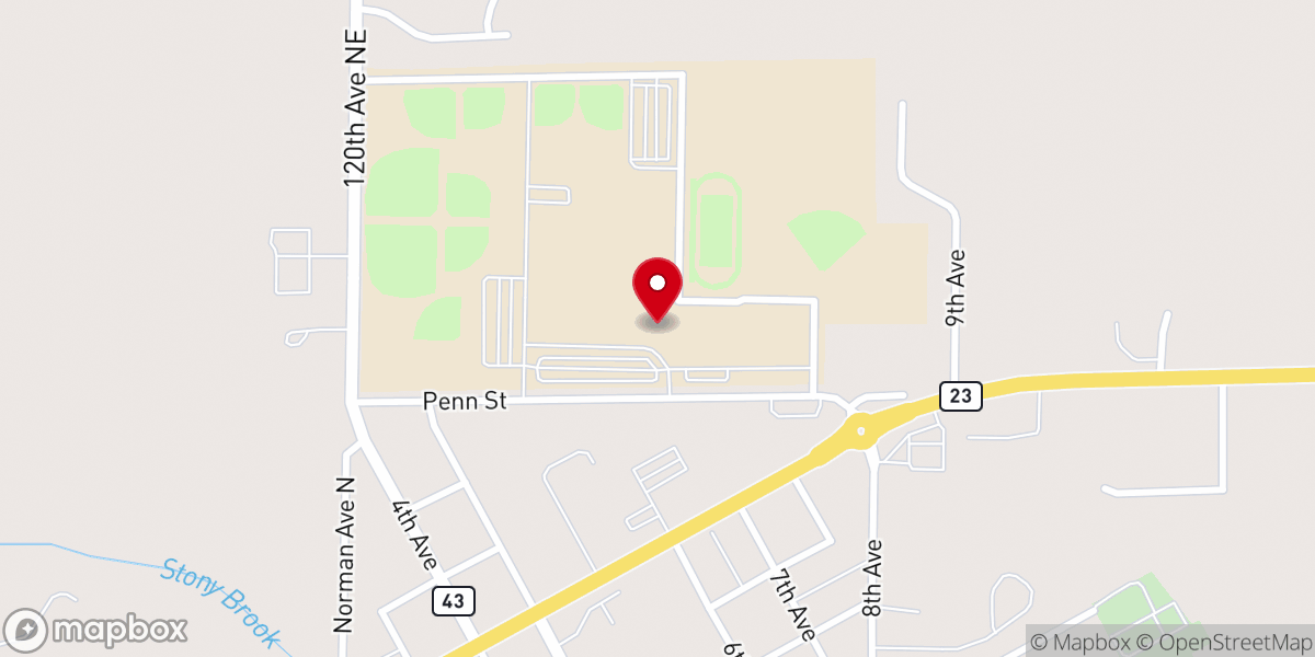Map showing location of Foley High School
