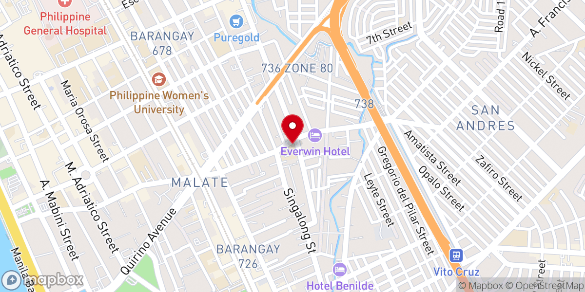 Map showing location of Saint Anthony of Padua Parish Church - Malate, Manila City (Archdiocese of Manila)
