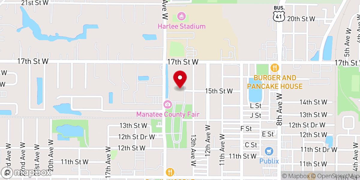 Map showing location of Manatee County Fairgrounds