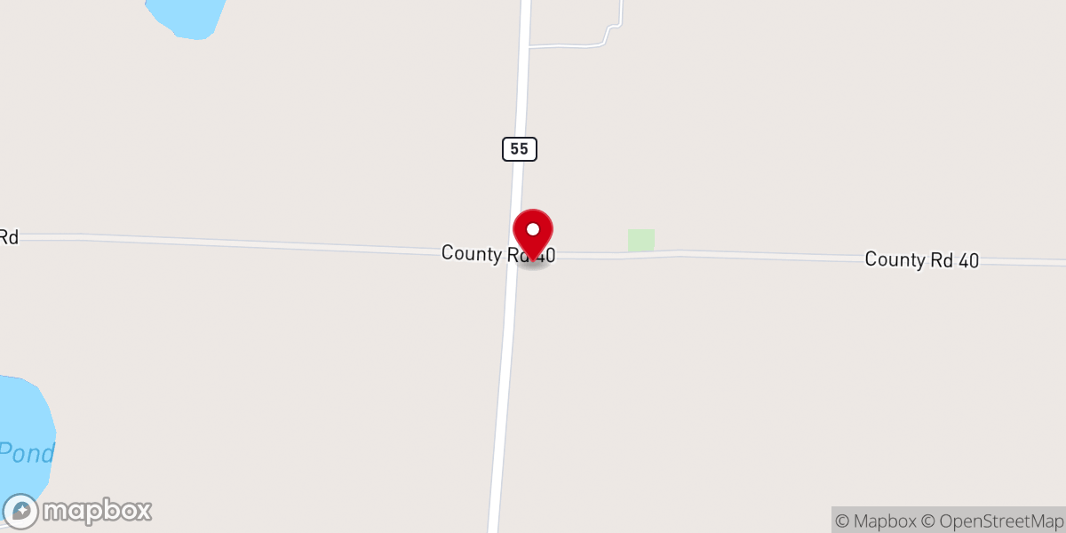 Map showing location of Spring Creek Church