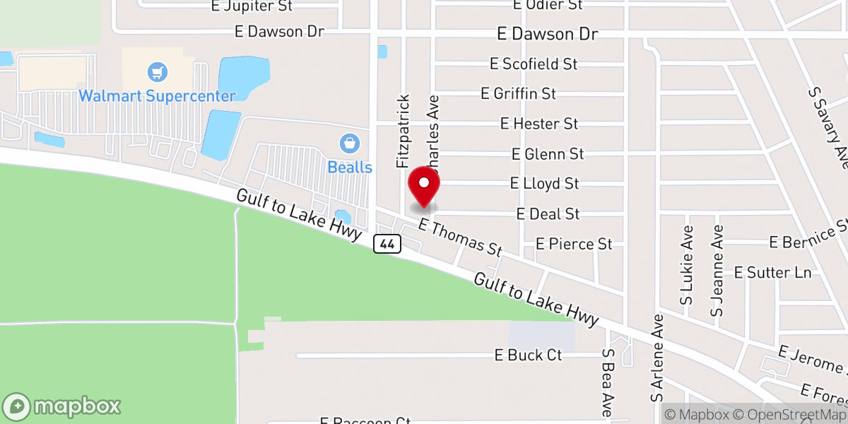 Map showing location of Tree of Life Lutheran Church
