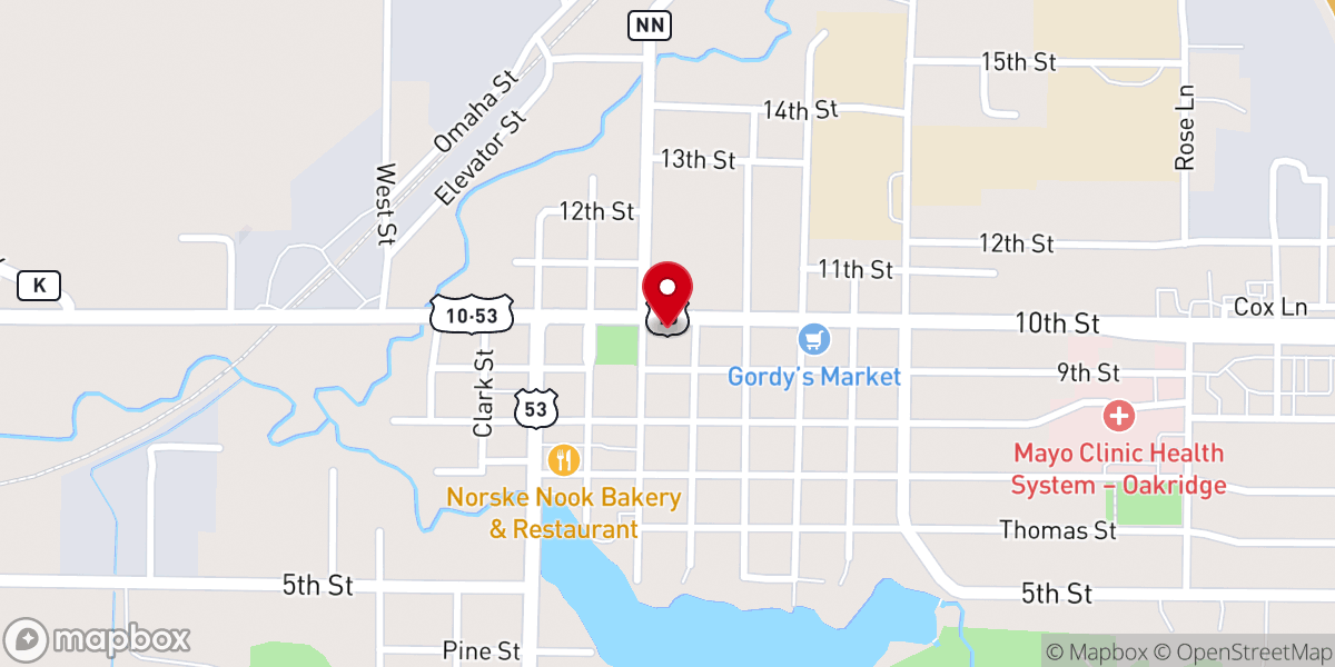 Map showing location of United Church of Christ