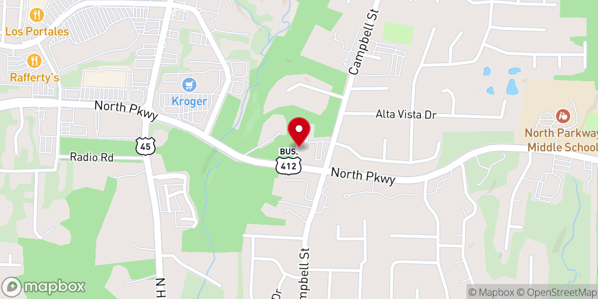 Map showing location of Aldersgate Methodist Church