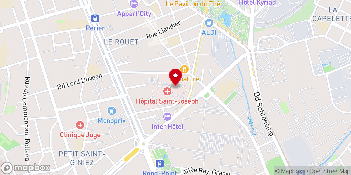 Map showing location of Chapelle dans Hôpital Saint Joseph - Marseille 8