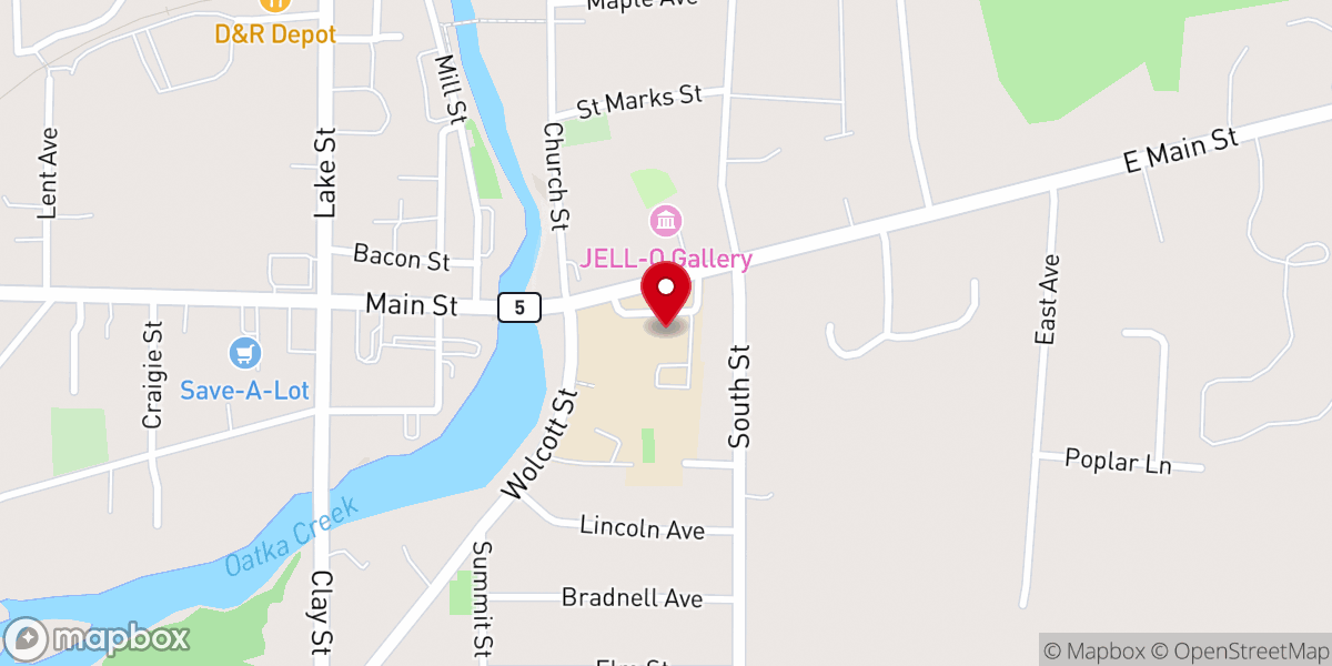 Map showing location of Leroy United Methodist Church