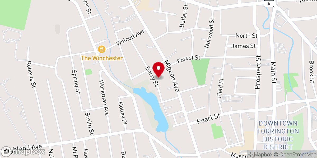 Map showing location of Holy Trinity Lutheran Church
