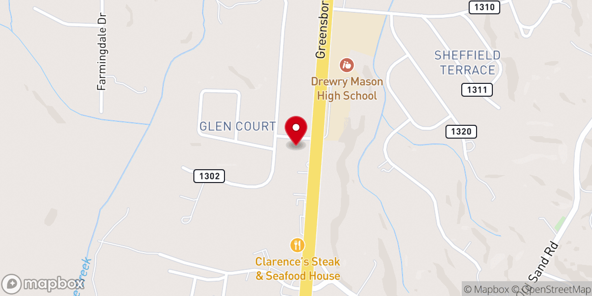 Map showing location of Grace Baptist Church