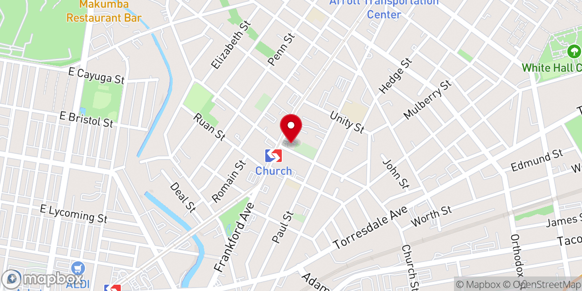 Map showing location of The Presbyterian Church of Frankford