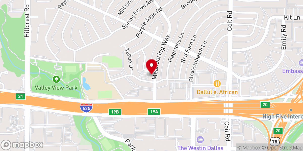 Map showing location of Church In Dallas
