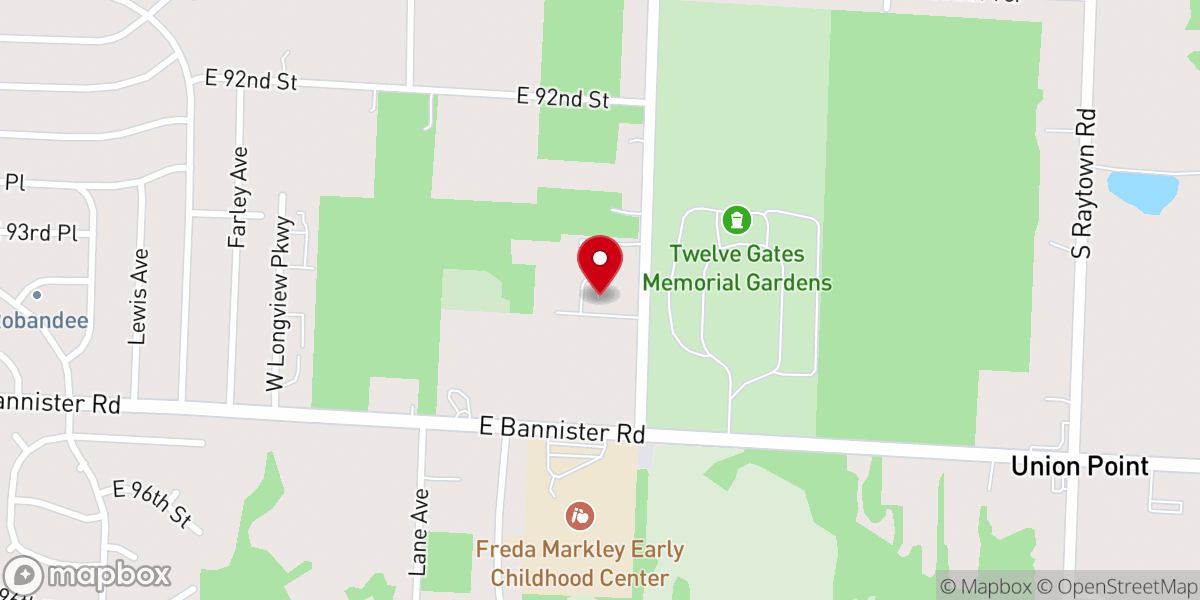Map showing location of Calvary Assembly of God Church