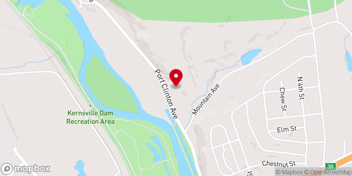 Map showing location of Hamburg Bible Church