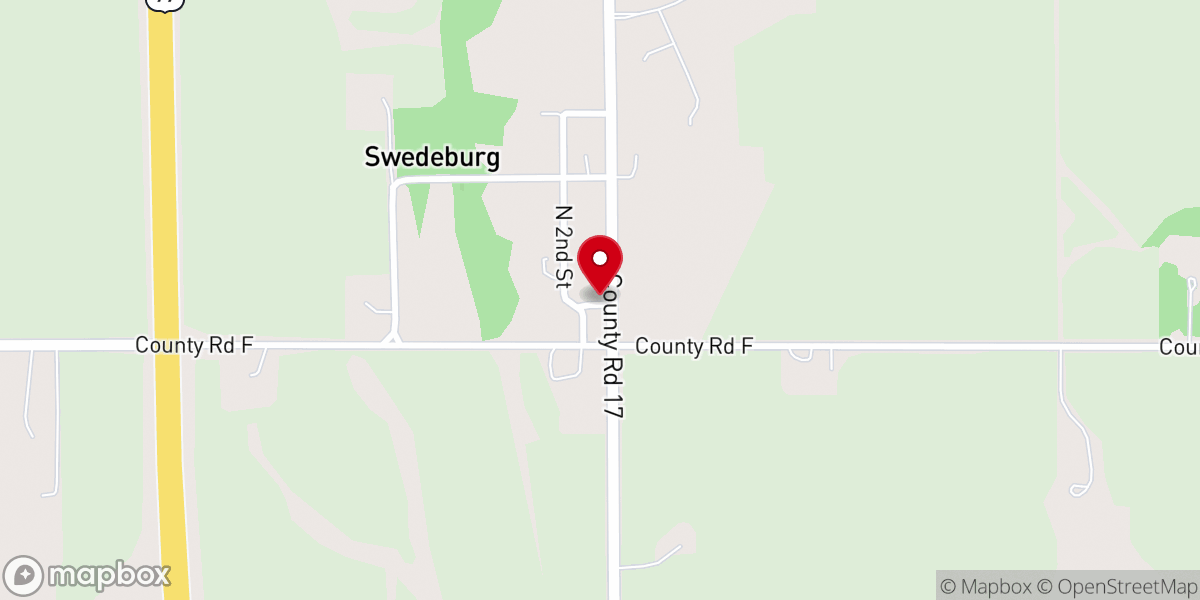 Map showing location of Swedeburg Covenant Church