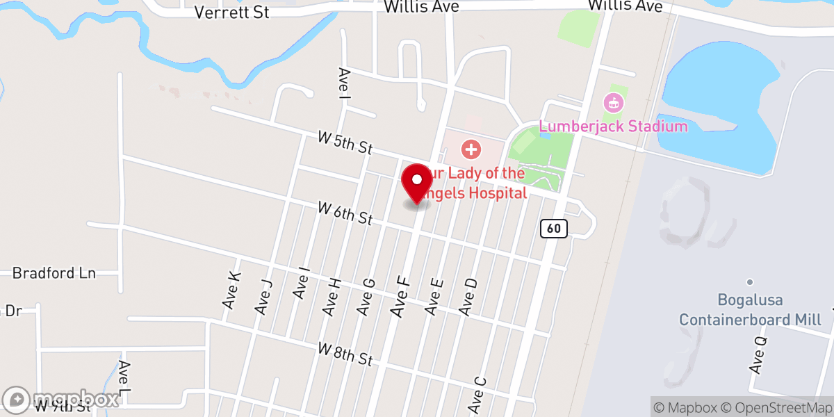 Map showing location of First Baptist Church