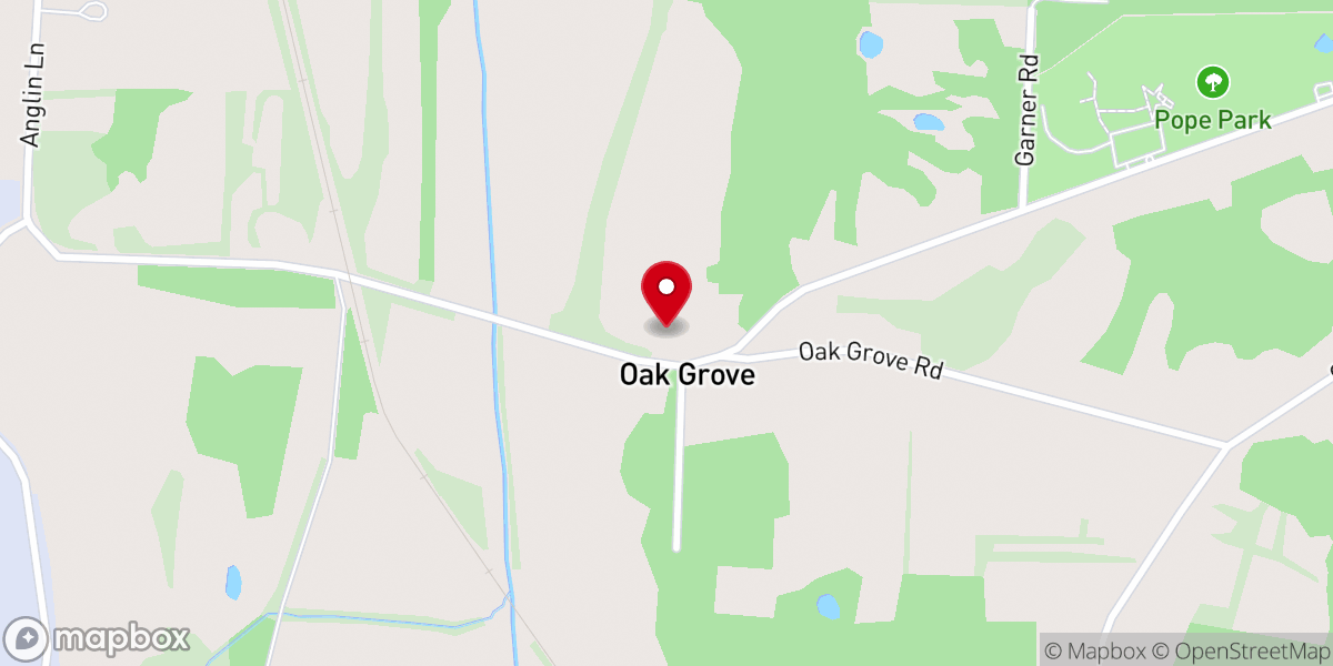 Map showing location of Oak Grove M. Baptist Church