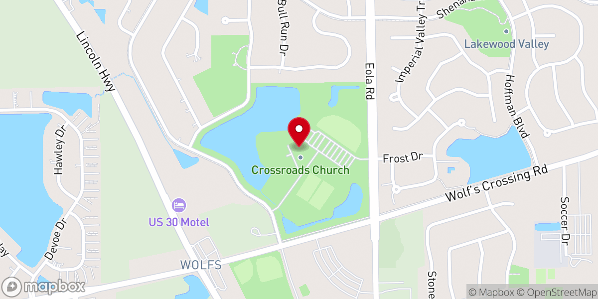 Map showing location of Crossroads