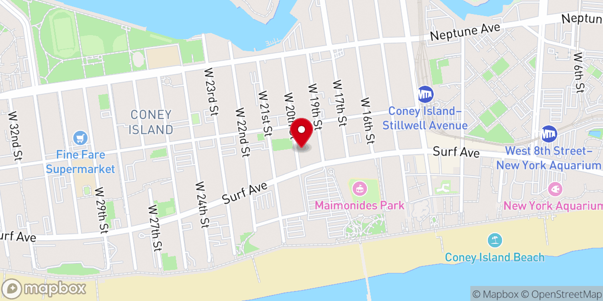 Map showing location of Fellowship Baptist Church Of Coney Island