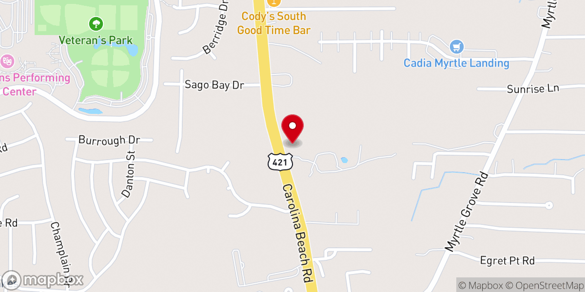 Map showing location of Myrtle Grove First Born Church