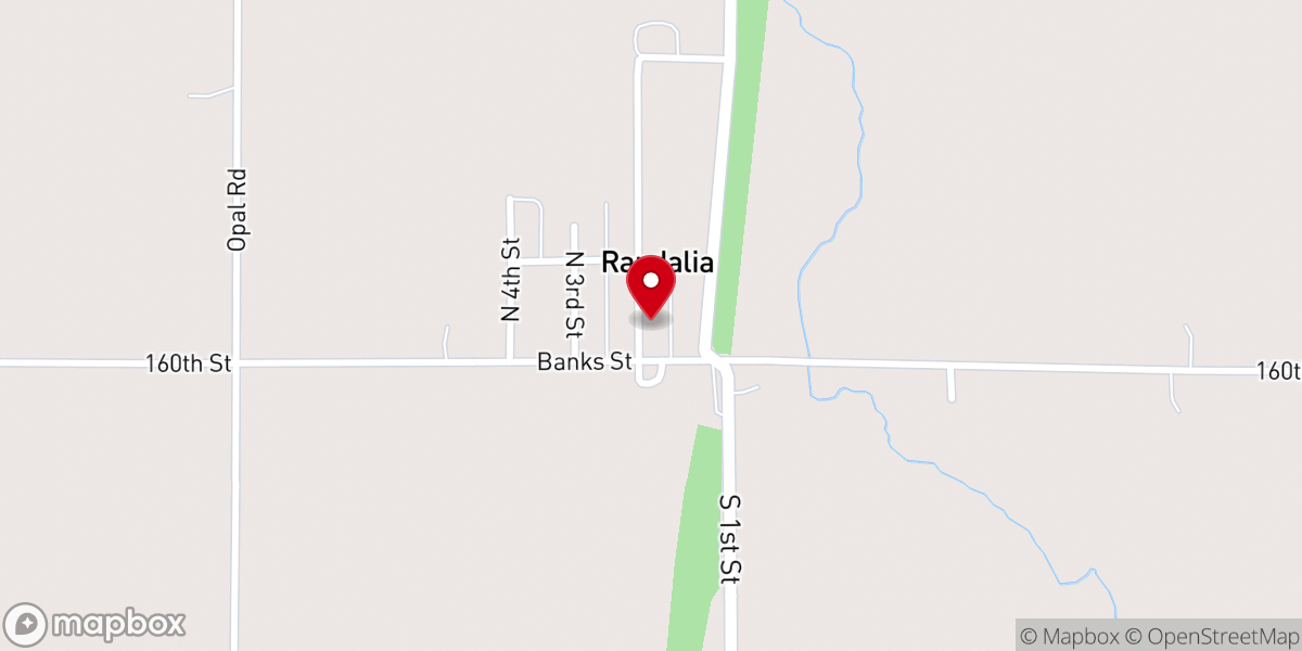 Map showing location of Randalia United Methodist Church