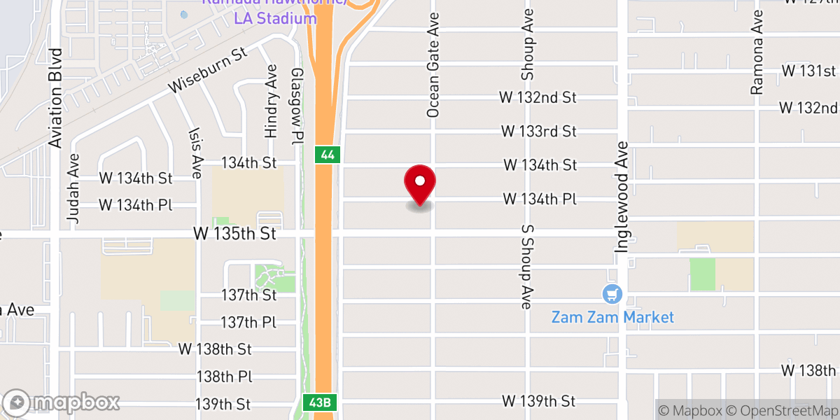 Map showing location of Ocean Gate Southern Baptist
