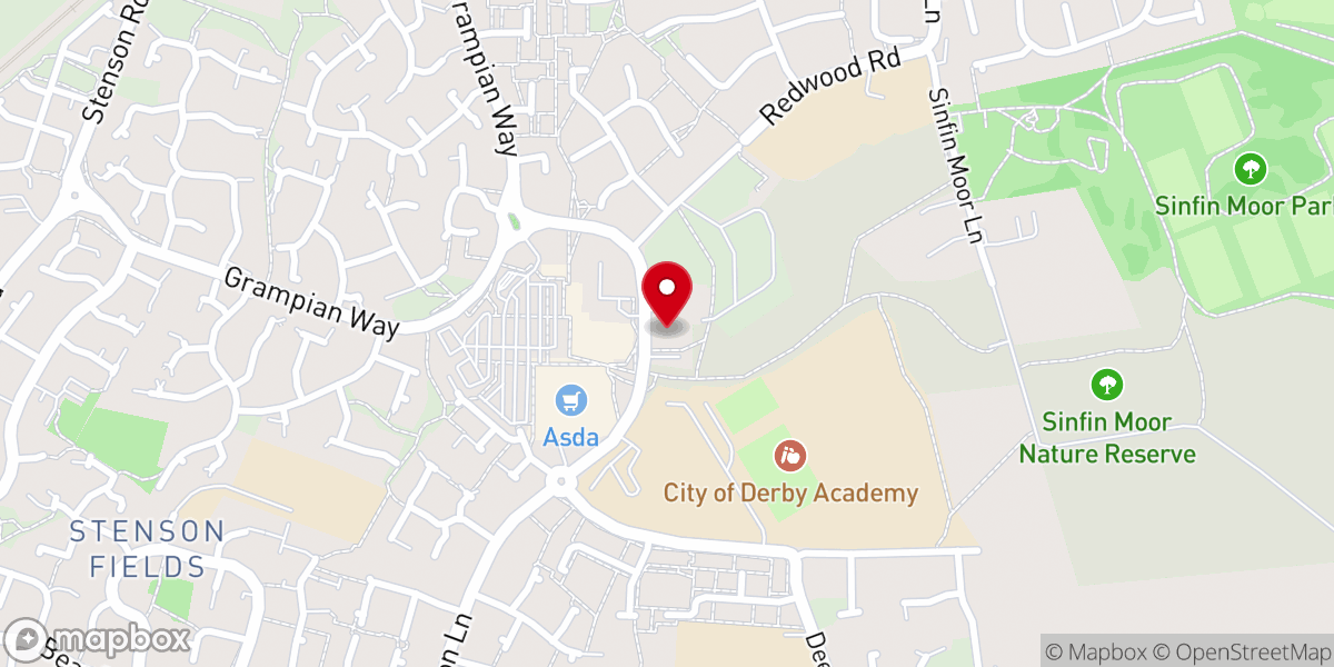 Map showing location of Sinfin Moor Church