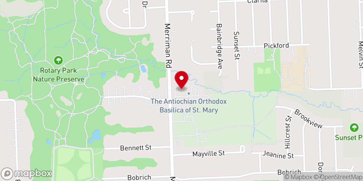 Map showing location of St Mary Antiochian Orthodox Basilica