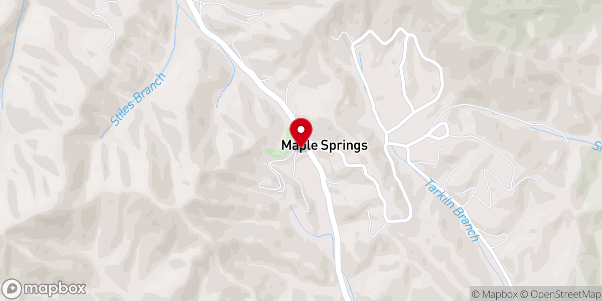 Map showing location of Maple Springs Baptist Church