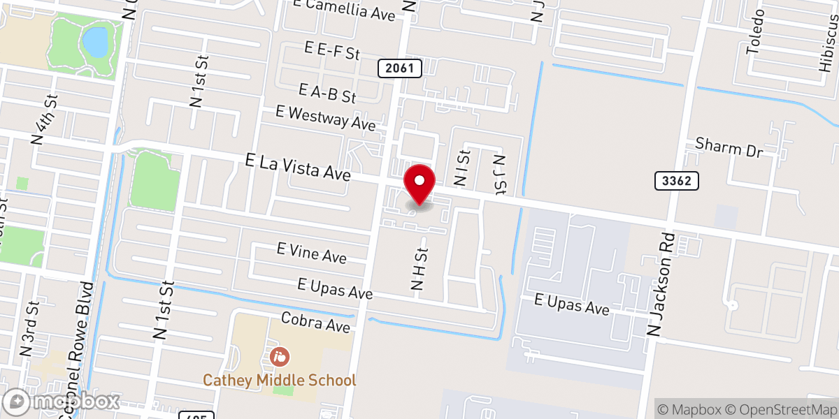 Map showing location of The Family Church — McAllen