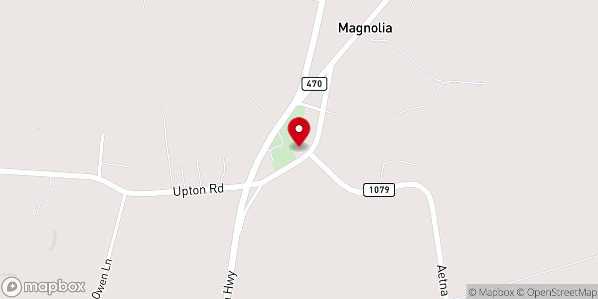 Map showing location of Magnolia Cumberland Presbyterian