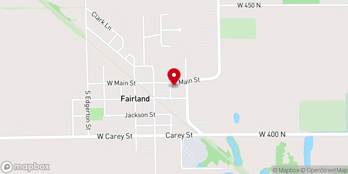 Map showing location of Fairland Baptist Church
