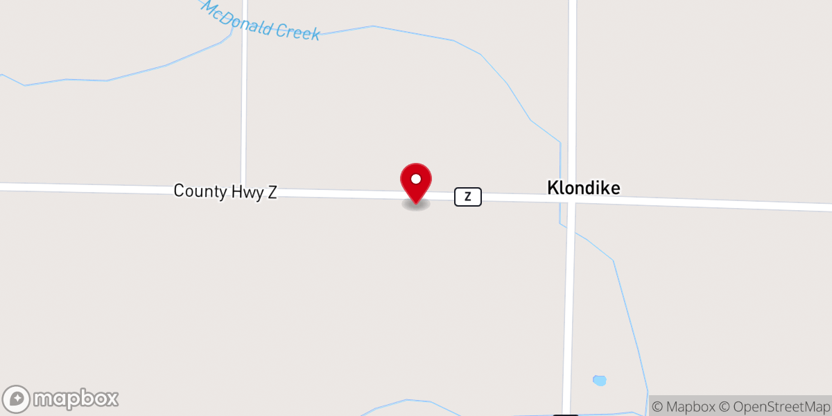 Map showing location of Klondike Community Church