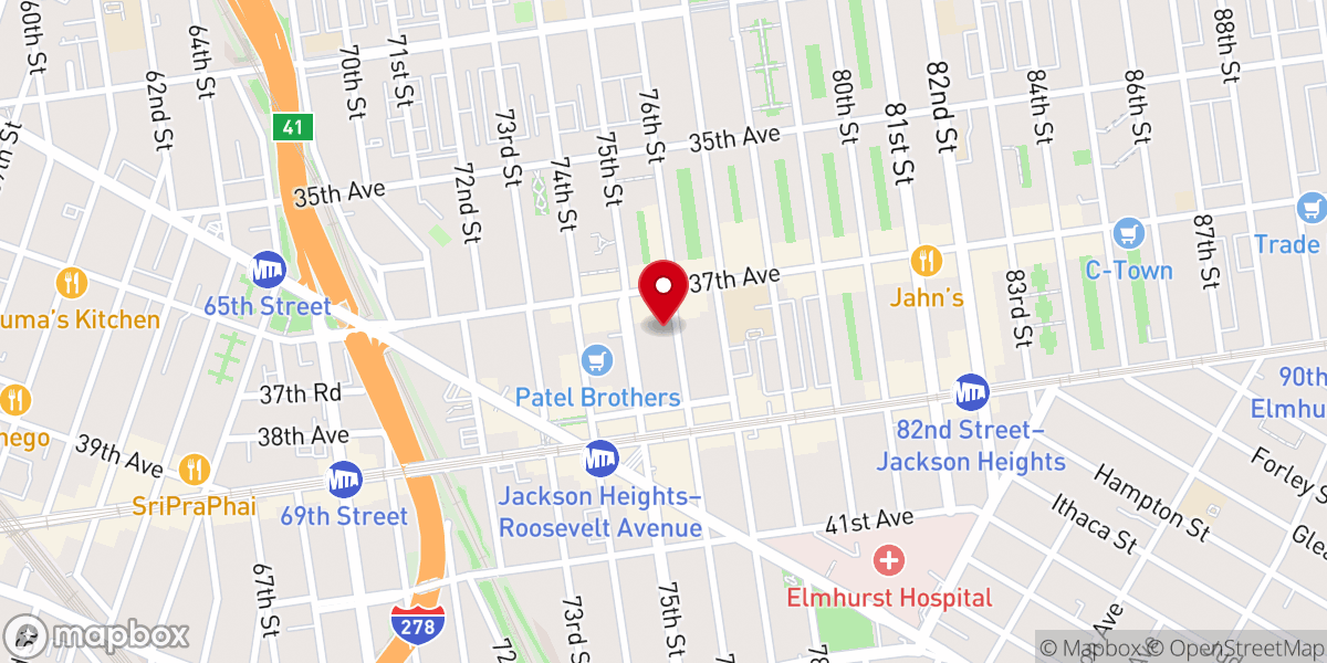 Map showing location of Drip Gym - Jackson Heights